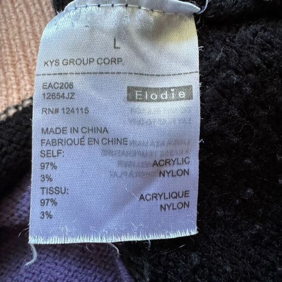 Elodie Women’s Striped Sweater Size Large Acrylic Blend Colorful Stretch Preppy - Picture 9 of 10